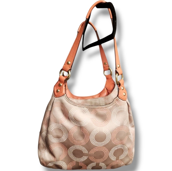 COACH Ashley Op Art Dotted Signature Hobo Shoulder Handbag F21920 Y2K VINTAGE - Picture 3 of 16